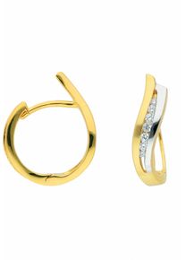 Adelia&acute;s Paar Creolen ADELIA&acute;S "585 Gold Ohrringe Creolen mit Zirkonia", gold, Ohrringe, Damen, Gelbgold 585, Paar Creolen