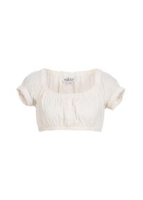 N&uuml;bler Dirndlbluse N&Uuml;BLER "Dirndlbluse kurzarm Sofia", Damen, Gr. 42, beige (natur), Obermaterial: 100% Baumwolle CO., Blusen Dirndlbluse