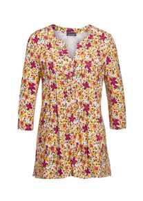 Print-Shirt GOLDNER "Figurschmeichelndes Drucktunika-Shirt", Damen, Gr. 44, bunt (bunt, gebl&uuml;mt), Obermaterial: 95% Viskose CV. 5% Elasthan EL., normal, Sonstiges, Shirts Print-Shirt, Ohne