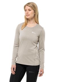 Rundhalspullover Jack Wolfskin "SKY THERMAL L/S W", Damen, Gr. L (42/44), beige (palesand), Obermaterial: 100% Polyester, Pullover Rundhalspullover