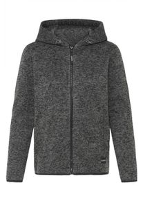Fleecejacke oxmo "Fleecejacke OXELFE HOODED", Damen, Gr. XS, grau (iron gate), Obermaterial: 100% Polyester PES., Jacken Fleecejacke