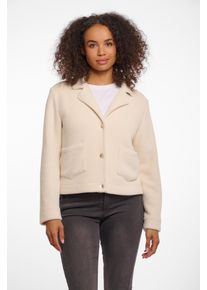 Rino & Pelle Cardigan RINO & PELLE "BOBIEN", Damen, Gr. 36, birch, Web, Obermaterial: 52% Polyester, 48% Nylon, unifarben, k&ouml;rpernah h&uuml;ftlang, tiefer V-Ausschnitt, Strickjacken Cardigan, mit Reverskragen und Knopfverschluss