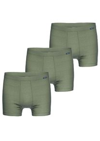 Retro Pants Ammann "3er Pack Hose kurz mit Eingriff Day Classic / Jeans Feinripp", Herren, Gr. 8, gr&uuml;n (forst), Obermaterial: 75% Baumwolle CO. 25% Polyester PES., Unterhosen Retro Pants