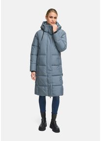 Winterjacke Marikoo "Marikoo Chumanii Damen Herbst Winter Steppmantel Parka lang N057", Damen, Gr. 3XL, blau (stormyblau), Obermaterial: 100% Polyester PES., Jacken Winterjacke