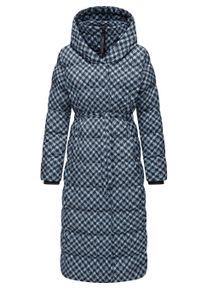 Steppmantel Ragwear "Steppmantel Niara Long Print", Damen, Gr. S, blau (cloud), Obermaterial: 100% Polyester PES. Obermaterial: Futter: 100% Polyester PES. 100% Polyester PES., M&auml;ntel Steppmantel