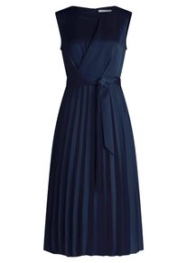 BETTY & CO Midikleid BETTY & CO "Midikleid mit Plissee", Damen, Gr. 44, EURO, blau (navy blau), 100% Polyester PES., Kleider Midikleid