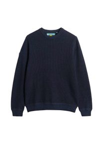 Sweatshirt Superdry "Strickpullover Cotton Texture Jumper", Herren, Gr. L, blau (dunkelblau), Obermaterial: 100% Baumwolle CO., Sweatshirts Sweatshirt