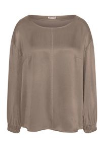 Shirtbluse Alba Moda "Bluse Bluse", Damen, Gr. 46, beige (taupe), Obermaterial: 53% Cupro CUP. 47% Viskose CV., Modern, figurumspielend, Blusen Shirtbluse