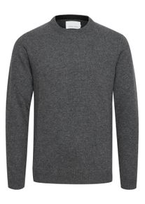 Strickfleece-Pullover Casual Friday "Strickpullover CFKarl", Herren, Gr. L, grau (pewter mix), Obermaterial: 80% Wolle WO. 20% Polyamid PA., Pullover Strickfleece-Pullover