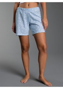 Bermudas TRIGEMA "TRIGEMA Shorts mit Allover "Punkt" Muster", Damen, Gr. M, Normalgr&ouml;&szlig;en, wei&szlig;, neutral, Single Jersey, 100% Baumwolle, Hosen Bermudas