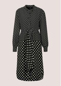 Madeleine Mode Sommerkleid MADELEINE "Wickelkleid Tupfenkleid mit Wickeloptik", Damen, Gr. 48, N-Gr, schwarz, wollwei&szlig;, Obermaterial: 100% Polyester PES., Modern, tailliert, Kleider Sommerkleid, Wickeloptik