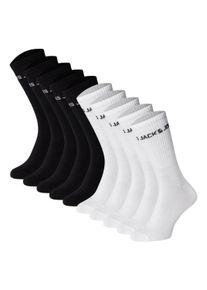Jack & Jones Kurzsocken JACK & JONES "Socken JACBASIC LOGO TENNIS SOCK 10 PACK JNR 10er Pack", M&auml;dchen, Gr. 38-43, schwarz (schwarz, wei&szlig;), Obermaterial: 72% Baumwolle CO. 26% Polyester PES. 2% Elasthan EL., Socken Kurzsocken