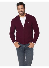 Strickjacke Jan Vanderstorm "Strickjacke ONERVA", Herren, Gr. 4XL, rot (dunkelrot), Obermaterial: 100% Baumwolle CO., Strickjacken Strickjacke