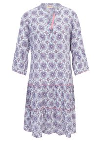 Bodykleid Cartoon "Casual-Kleid mit Stufen", Damen, Gr. 34, EURO, bunt (blau, apricot), 97% Polyester PES. 3% Elasthan EL., Kleider Bodykleid