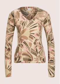 Madeleine Mode Longpullover MADELEINE "Strickpullover Luxuri&ouml;ser Glattstrickpullover mit floralem Design", Damen, Gr. 34, wei&szlig; (wollwei&szlig;, blassrosa, multicolor), Obermaterial: 50% Wolle mw. 40% Polyamid PA. 10% Kaschmir WS., Modern, Pullover Longpullover, Allover-Druck