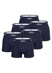 Boxershorts s.Oliver "Boxershort 6er Pack", Herren, Gr. S, blau (marine), Obermaterial: 92% Baumwolle CO. 8% Elasthan EL., Unterhosen Boxershorts