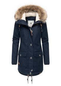 Winterjacke Ragwear "Wintermantel Jane YOUMODO", Damen, Gr. XXL, blau (navy), Obermaterial: 65% Polyester PES. 35% Baumwolle CO. Obermaterial: Futter: 100% Polyester PES. 100% Polyester PES., Jacken Winterjacke