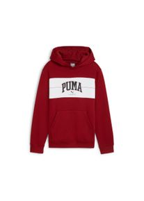 Kapuzensweatshirt Puma "SQUAD HOODIE FL B", Jungen, Gr. 140, rot (intense rot), Fleece, Obermaterial: 66% Baumwolle, 34% Polyester, bedruckt, relaxed fit normal, angesetztes B&uuml;ndchen, Sweatshirts Kapuzensweatshirt, mit grafischem Gummidruck, mit K&auml;ngurutasche, Relaxed Fit