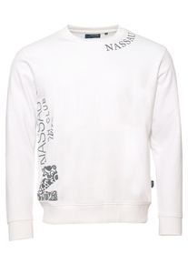 Sweatshirt NASSAU BEACH "Sweatshirt NB231043", Herren, Gr. L, wei&szlig; (sanftes wei&szlig;), Obermaterial: 100% Baumwolle CO., Sweatshirts Sweatshirt