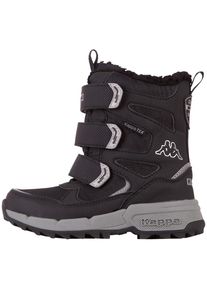 Outdoorwinterstiefel Kappa, Jungen, Gr. 36, schwarz (schwarz, silber), Synthetik, mehrfarbig, Schuhe Outdoorwinterstiefel, - wasserdicht, windabweisend & atmungsaktiv