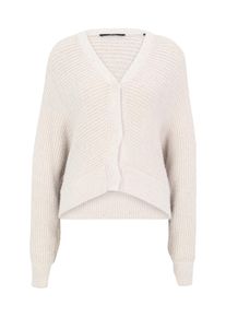 Rundhalspullover Zero "Strickjacke mit Pailletten", Damen, Gr. M, beige (creambeige), Obermaterial: 51% Baumwolle CO. 34% Polyamid PA. 14% Polyacryl PAN. 1% Polyester PES., Pullover Rundhalspullover