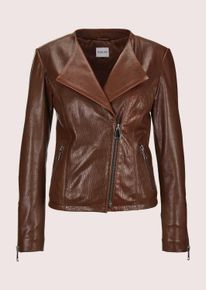Madeleine Mode Lederjacke MADELEINE "Lederjacke Lederjacke im Biker-Style", Damen, Gr. 38, braun (nussbraun), Obermaterial: 100% Lammnappaleder LANA., Modern, normal, Jacken Lederjacke