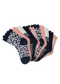 Kurzsocken Schiesser "Socken Legwear Kids 10P 10er Pack", M&auml;dchen, Gr. 27-30, blau, Obermaterial: 75% Baumwolle CO. 24% Polyamid PA. 1% Elasthan EL., Socken Kurzsocken