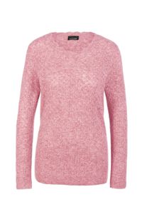 Strickpullover GOLDNER "Femininer Ajourpullover aus hochwertigem Melange-Garn", Damen, Gr. 52, rosa (ros&eacute;, melange), Obermaterial: 68% Polyacryl PAN. 12% Polyester PES. 11% Polyamid PA. 6% Wolle WO. 3% Elasthan EL., Rippe, Pullover Strickpullover, Sehr gut kombinierbares Wohlf&uuml;hlst&uuml;ck