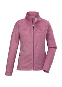 Fleecejacke Killtec "KOS 90 WMN FLC JCKT", Damen, Gr. 40, rot (weinrot), Oberstoff: 100% Polyester, Jacken Fleecejacke, Elegante Strickfleecejacke mit Stretch, Kinnschutz und Zipper-Taschen