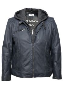 Lederjacke Maze "Lederjacke 42021318", Damen, Gr. 46, schwarz (navy), Obermaterial: 100% Lammleder LEL. Futter: 100% Baumwolle CO., Jacken Lederjacke