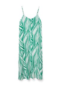 V&eacute;ro Moda Spaghettikleid VERO MODA "VMJOSIE CALF SINGLET DRESS WVN GA NOOS", Damen, Gr. S, N-Gr, bosphorus aop:mira, Web, Obermaterial: 83% Viskose, 17% Nylon, bedruckt, kniebedeckend, V-Ausschnitt, Kleider Spaghettikleid, Viskosemischung