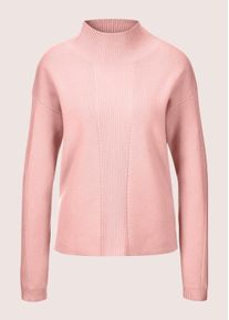 Madeleine Mode Longpullover MADELEINE "Strickpullover Kaschmir-Pullover mit Pointelle-Muster", Damen, Gr. 40/42, rosa (puderros&eacute;), Obermaterial: 90% Schurwolle WV. 10% Kaschmir WS., Modern, normal, Pullover Longpullover, Mit Ripp-und Ajourstrick