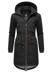Wintermantel Ragwear "Wintermantel Crescend", Damen, Gr. L, schwarz, Obermaterial: 100% Polyester PES. Obermaterial: Futter: 100% Polyester PES. 100% Polyester PES., M&auml;ntel Wintermantel