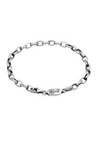 Armkette HAZE & GLORY "Armband Ankerkette Palme Basic 925 Silber" Gr. 230, schwarz, Armb&auml;nder, Herren, 230, Silber 925 (Sterlingsilber), Armkette