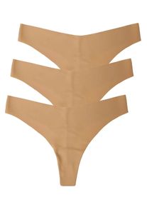 String Nina von C. "3er Pack Damen String Secret Soft & Shape", Damen, Gr. M, beige (caramel), Obermaterial: 86% Polyamid PA. 14% Elasthan EL., Unterhosen String