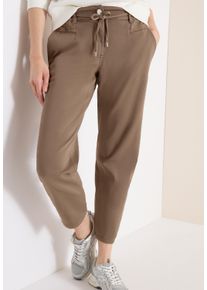 Jogger Pants Cecil "Style Chelsea", Damen, Gr. XXL (46), L&auml;nge 28, coffee taupe, Web, Obermaterial: 76% Baumwolle, 23% Polyester, 1% Elasthan. Futter: 100% Baumwolle, unifarben, loose fit kn&ouml;chelfrei, Hosen Jogger Pants, mit Tunnelzug