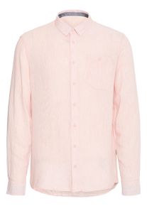 Langarmhemd Blend "Langarmhemd BHBobby Shirt stripe", Damen, Gr. L, N-Gr, pink (chalk pink), Obermaterial: 55% Leinen LI. 45% Viskose CV., Hemden Langarmhemd