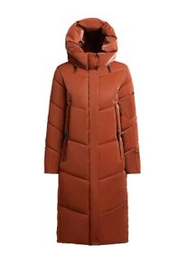 Wintermantel Khujo "Wintermantel Pulset Shiny", Damen, Gr. XL, braun (sienna braun), Obermaterial: 100% Polyester PES. Obermaterial: Futter: 100% Nylon NY. 100% Polyester PES., M&auml;ntel Wintermantel