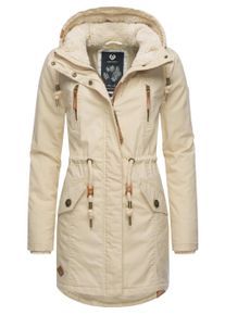 Wintermantel Ragwear "Wintermantel Elsie", Damen, Gr. XL, beige (beige22), Obermaterial: 65% Polyester PES. 35% Baumwolle CO. Obermaterial: Futter: 100% Polyester PES. 100% Polyester PES., M&auml;ntel Wintermantel