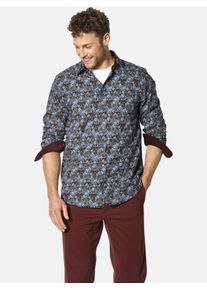 Langarmhemd Babista "Hemd CAROBUSSI", Damen, Gr. XL, weit, blau (blau gemustert), Obermaterial: 100% Baumwolle CO., Hemden Langarmhemd