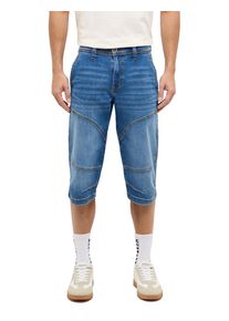 Shorts Mustang "Herren Style Fremont Shorts", Damen, Gr. 50, 603 mittelblau, Denim/Jeans, 99% Baumwolle, 1% Elasthan, unifarben, straight fit, Hosen Shorts
