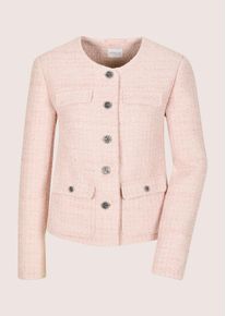 Madeleine Mode Jackenblazer MADELEINE "Blazer Boucl&eacute;-Blazer mit Glanzakzenten", Damen, Gr. 40, rosa (perlrosa), Obermaterial: 100% Polyester PES., Modern, gerade, Blazer Jackenblazer, Boucl&eacute;