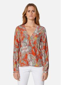Madeleine Mode Langarmbluse MADELEINE "Bluse Bluse mit Paisleymuster", Damen, Gr. 36, orange (papaya, multicolor), Obermaterial: 100% Viskose CV., Modern, normal, Blusen Langarmbluse