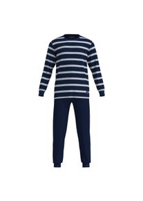 Schlafanzug Tom Tailor "Pyjama Pyjama lang Rundhalsausschnitt", Herren, Gr. XXL, bunt (blau, wei&szlig;), Obermaterial: 100% Baumwolle CO., Homewear-Sets Schlafanzug