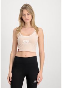 Muskelshirt Alpha Industries "Basic ML Cropped Tank Top Wmn", Damen, Gr. S, orange (pale peach), Obermaterial: 95% Baumwolle, 5% Elastan, Shirts Muskelshirt