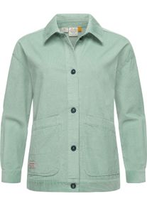 Cordjacke Ragwear "Cordjacke Ennea", Damen, Gr. L, blau (aqua), Obermaterial: 100% Baumwolle CO., Jacken Cordjacke