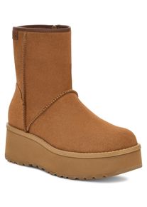 UGG Australia Plateaustiefelette UGG "CITYFUNC MID", Damen, Gr. 9 (40), braun (chestnut), Veloursleder, Schuhe Plateaustiefelette, Plateaustiefel, Winterstiefel mit Innenrei&szlig;verschluss
