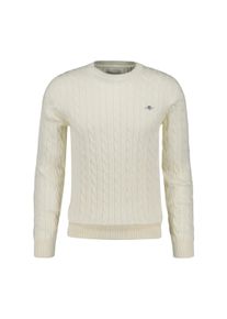 Sweater Gant "Strickpullover COTTON CABLE C-NECK", Herren, Gr. 3XL, wei&szlig; (cream), Obermaterial: 100% Baumwolle CO., Sweatshirts Sweater