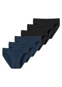 Slip uncover by Schiesser "Slip UNCOVER Cotton 6PACK Supermini 6er Pack", Herren, Gr. M, bunt (schwarz, dunkelblau), Obermaterial: 95% Baumwolle CO. 5% Elasthan EL., Unterhosen Slip