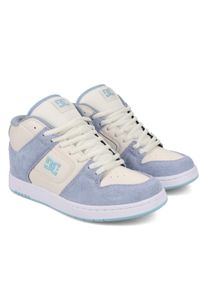 Sneaker DC Shoes "Manteca 4 Mid", Damen, Gr. 11(43), wei&szlig; (blau, wei&szlig;), Obermaterial:59.27% Leder, 40.73% Synthetikmaterial;, Schuhe Sneaker